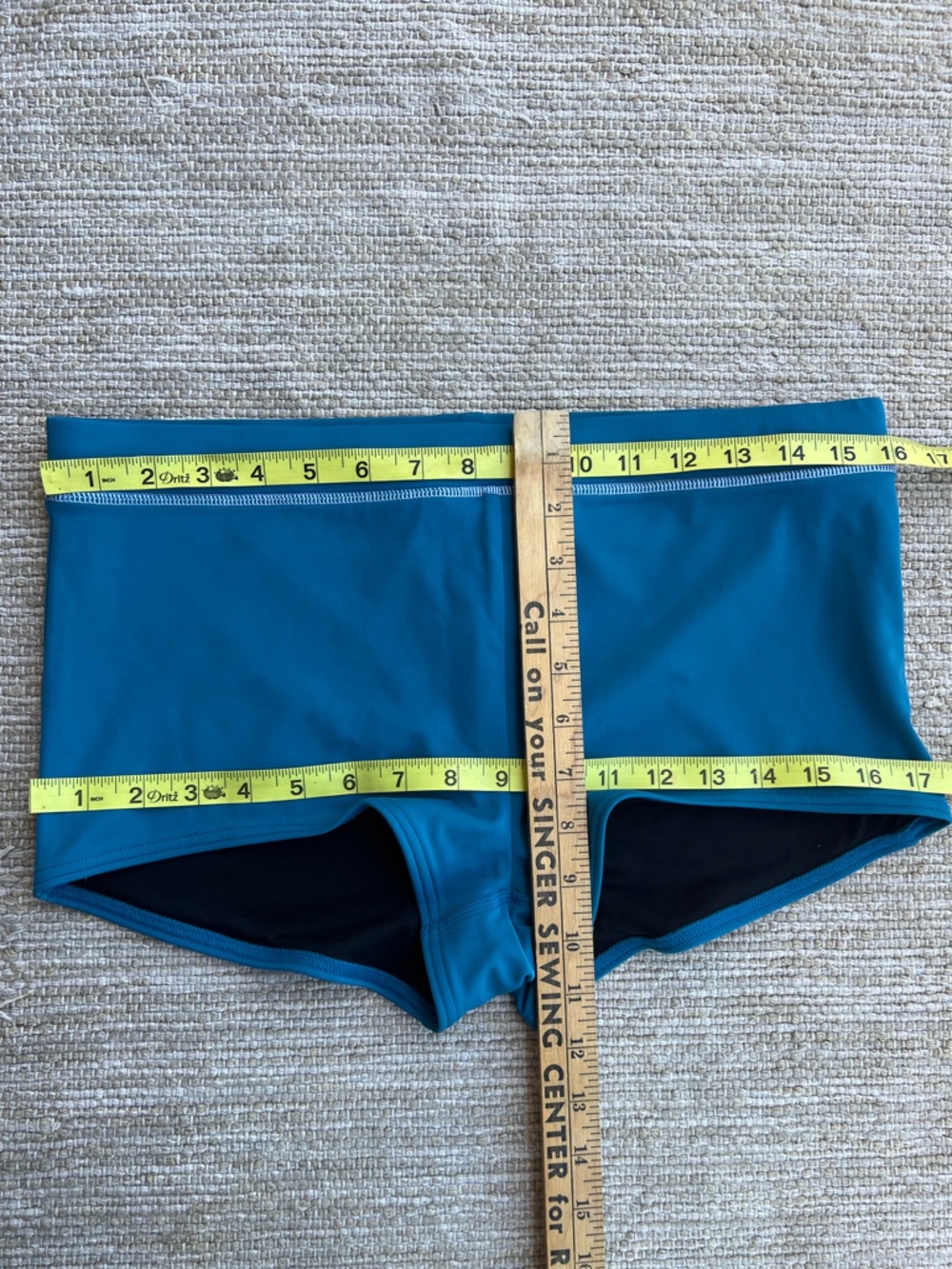 Lands' End Swim Sporty Boy Short Bottoms teal blue size 10 - Picture 6 of 7